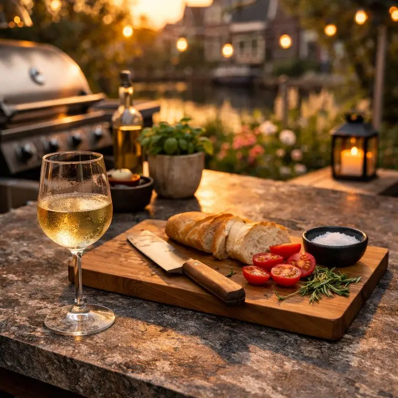 Patio-keuken met kwartsiet blad in Utrecht